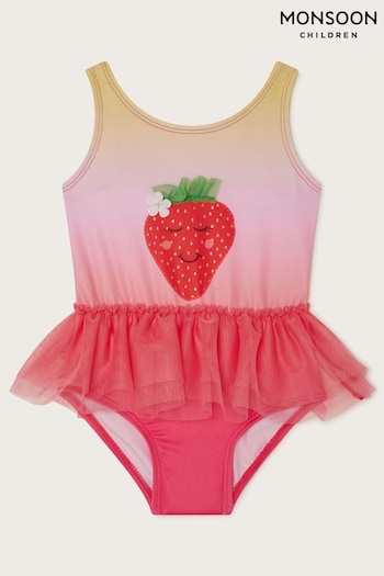 Monsoon Pink Baby Strawberry Swimsuit (N97206) | £18 - £22