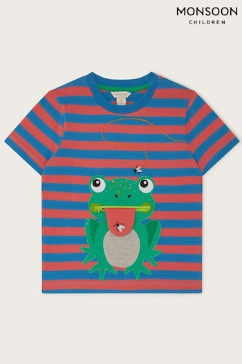 Monsoon Blue Frog Stripe T-Shirt (N97208) | £17 - £20