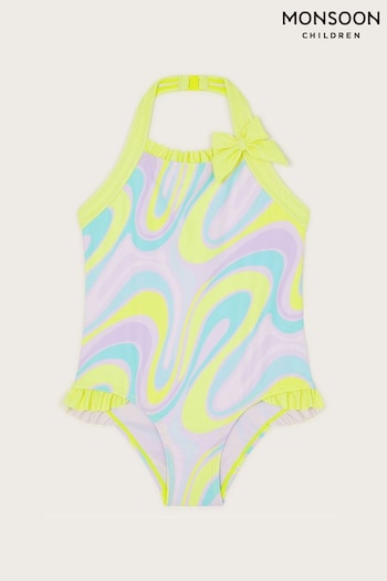 Monsoon Green Crazy Wave Print Swimsuit (N97219) | £16 - £20