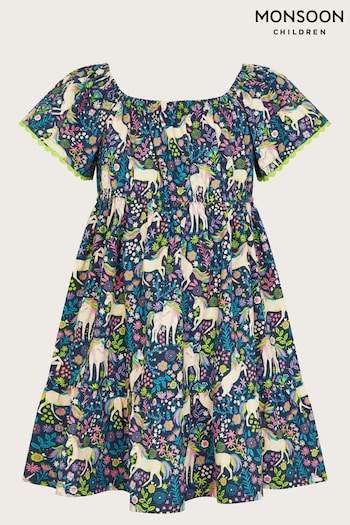Monsoon Unicorn Print Dress (N97221) | £22 - £26