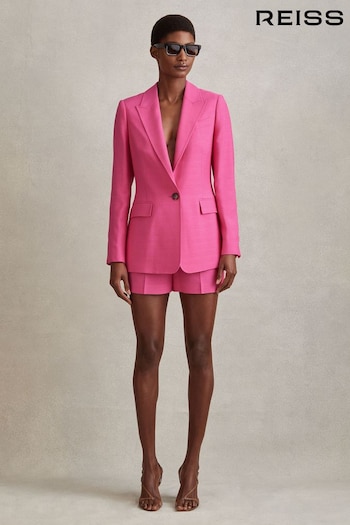 Reiss Pink Hewey Petite Tailored Textured Single Breasted Suit: Blazer (N97225) | £268