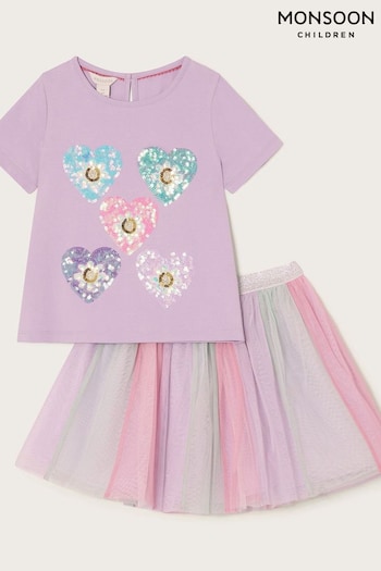 Monsoon Purple Embroidered Border Skirt (N97235) | £38 - £43