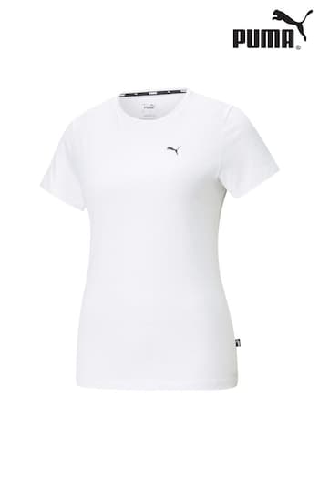 Puma White Small Womens Essentials Logo T-Shirt (N97243) | £21