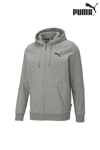 Puma retenu Grey Mens Essentials Full-Zip Logo Hoodie (N97275) | £45