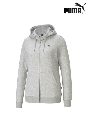 Puma Grey Womens Essentials Full-Zip Hoodie (N97277) | £53