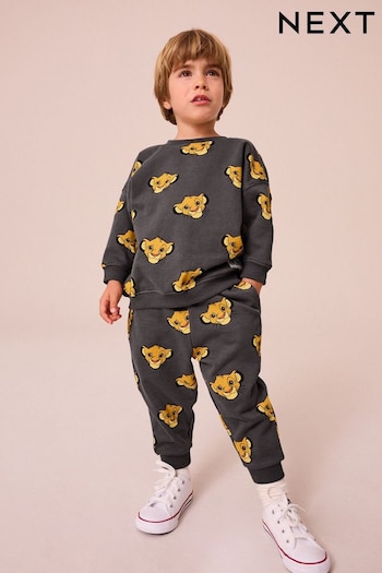 Charcoal Grey Lion King 100% Cotton Sweatshirt and Joggers Set (6mths-8yrs) (N97302) | £23 - £27