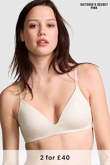 Victoria's Secret PINK Nude Oatmeal Heather Non Wired Lightly Lined Bra (N97361) | £29