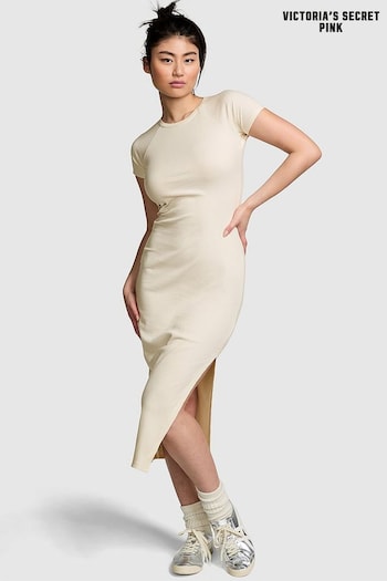 Victoria's Secret PINK White Shell Short Sleeve Midi Dress (N97418) | £36