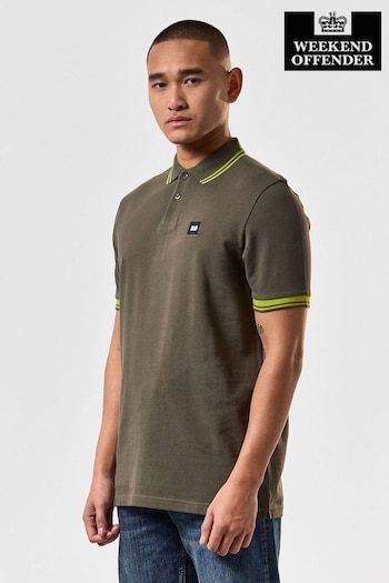 Weekend Offender Mens Levanto Tipped Short Sleeve Logo Kurzarm Polo Shirt (N97736) | £45