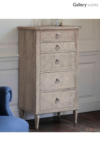 Gallery Home Natural Wood Mustique 5 Drawer Lingerie Chest (N97771) | £1,200