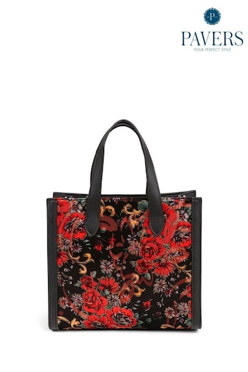 Pavers Red Floral Tote Bag (N97856) | £30