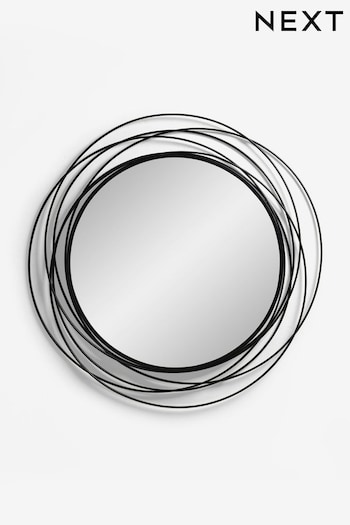 Black Extra Large Contemporary Round 120cm Wall Mirror (N97910) | £0