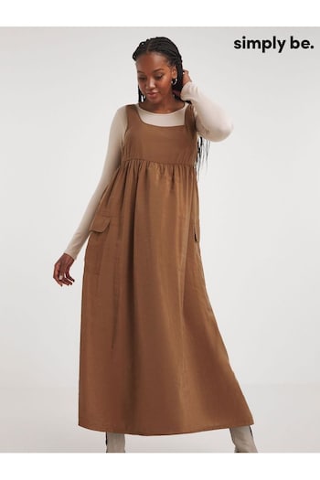 Simply Be Microfibre Brown Midi Dress (N97919) | £39