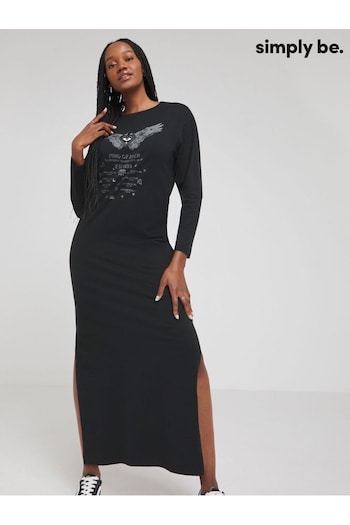 Simply Be Graphic Black T-Shirt Dress (N97935) | £29