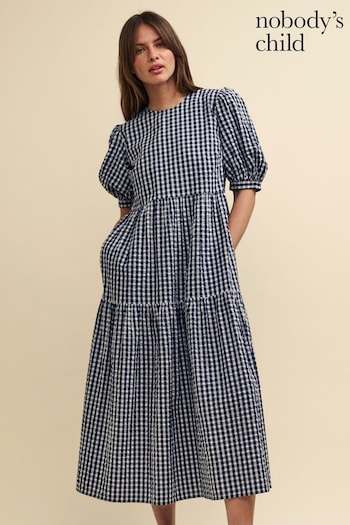 Nobodys Child Blue Gingham Check Rochelle Midaxi Dress (N97947) | £65