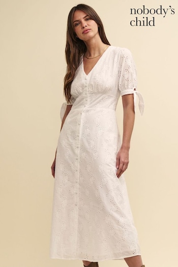 Nobodys Child Alexis Plain Midi White Dress (N97967) | £89
