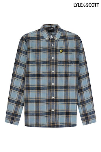 Lyle & Scott Blue Button Down Check Shirt (N98094) | £45 - £50