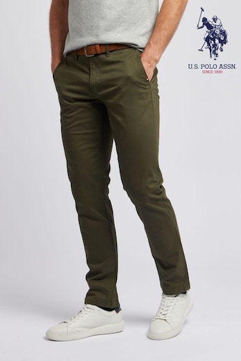 U.S. wplw2011white Polo Assn. Mens Classic Brown Chinos (N98185) | £65