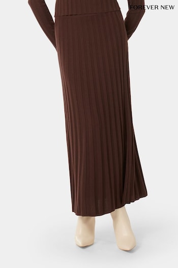 Forever New Brown Petite Sylvie Knitted A-Line Skirt (N98433) | £60