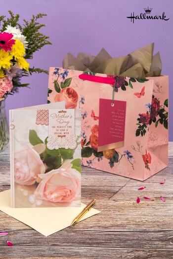 Hallmark Pink Mother's Day Floral Gift Bag Tissue and Card Set (N98465) | £7