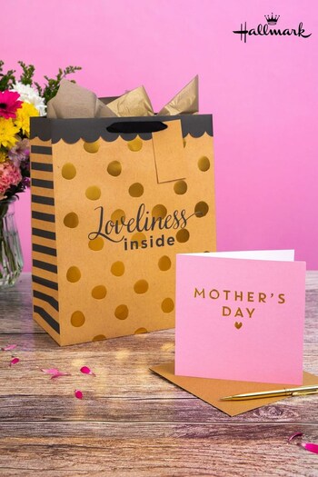 Hallmark Kraft and Gold Mother's Day Gift Bag Tissue and Card Set (N98473) | £7