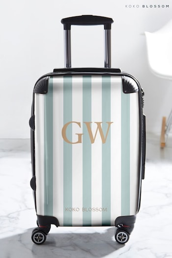 Personalised Amalfi Stripe Suitcase by Koko Blossom (N98488) | £125 - £175