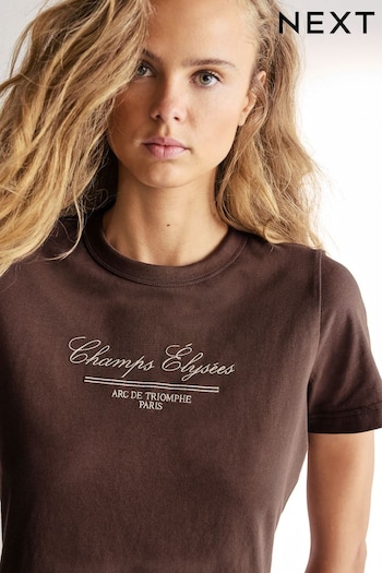 Chocolate Brown Essential Pure 100% Cotton Short Sleeve Crew Neck T-Shirt (N98507) | £7.50