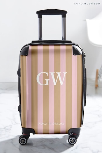 Personalised Amalfi Stripe Suitcase by Koko Blossom (N98510) | £125 - £175