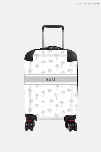 Personalised Grey Palm Suitcase by Koko Blossom (N98541) | £125 - £175