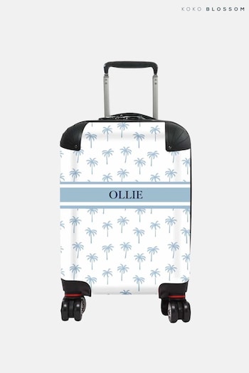 Personalised Blue Palm Suitcase by Koko Blossom (N98542) | £125 - £175