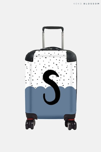Personalised Dotty Blue Initial Suitcase Koko Blossom (N98555) | £125 - £175