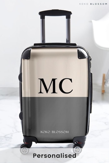 Personalised Smoke  Vanilla Colourblock Suitcase by Koko Blossom (N98567) | £125 - £175