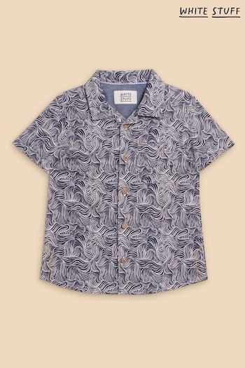 White Stuff Mini Waves Printed Short Sleeve Multi Shirt (N98605) | £20