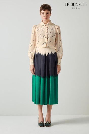 LK Bennett Dora Tie Dye Cotton Midi Skirt (N98709) | £199