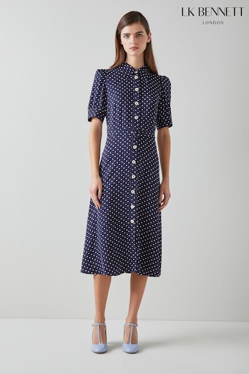 LK Bennett Valerie Modernist Print black Shirt Dress (N98712) | £299