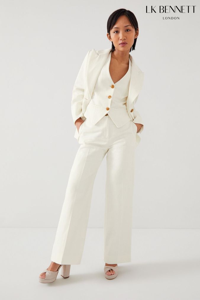 Buy Women s Cream Petite Tailoring Online Next UK