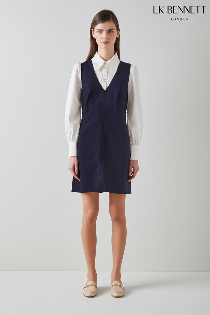 Buy Women s Pinafore Plain V Neck Dresses Online Next UK