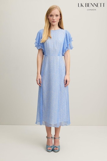 LK Bennett Mini Agnes Wiggle Print Georgette Dress (N98758) | £299
