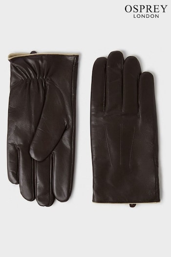 Osprey London The Ralph Leather Brown Gloves (N98793) | £55