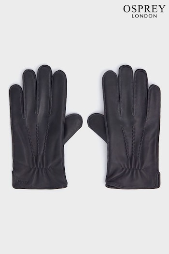 OSPREY LONDON The Harvey Leather Black Gloves (N98794) | £45