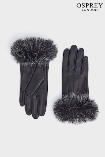 Osprey London The Penny Leather Black Gloves (N98806) | £49