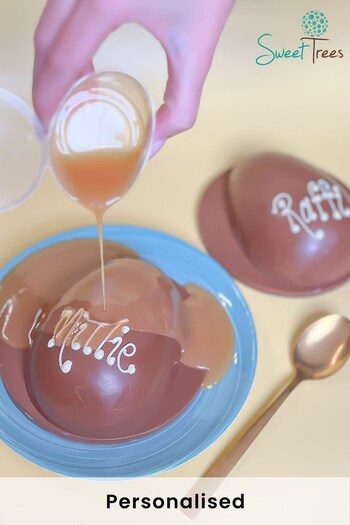 Personalised Brownie Bomb Egg with Hot Salted Caramel by Sweet Trees (N98915) | £15