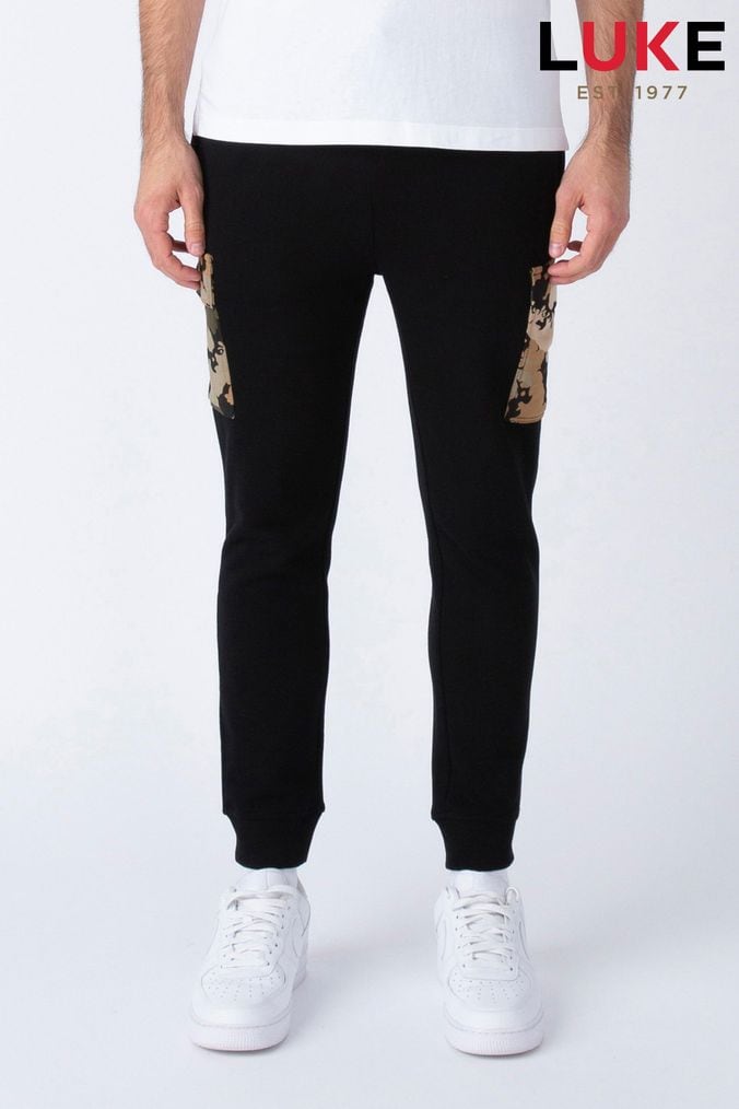 Buy Men s Luke 1977 Cotton Mix Joggers Online Next UK