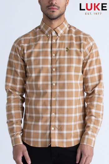 Luke 1977 Oxford Caramel Brown Shirt (N98998) | £75