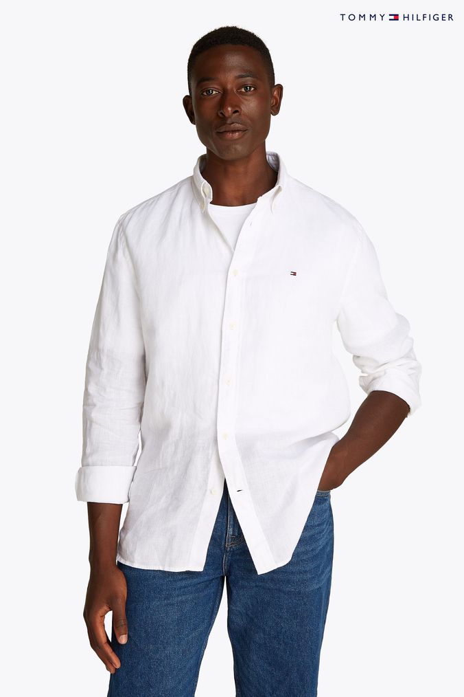 Tommy hilfiger white dress shirt best sale
