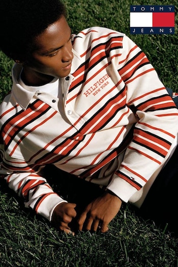 Tommy Hilfiger Natural Monotype Stripe Rugby Top (N99588) | £140