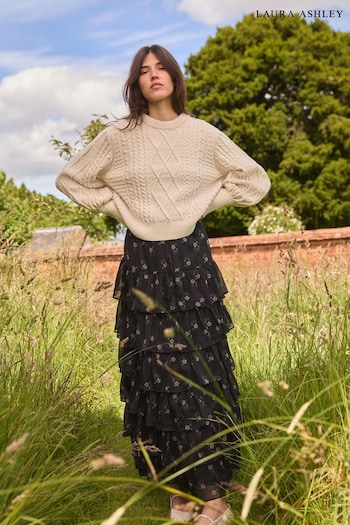 Laura Ashley Cream Cable Knit Jumper (N99613) | £0