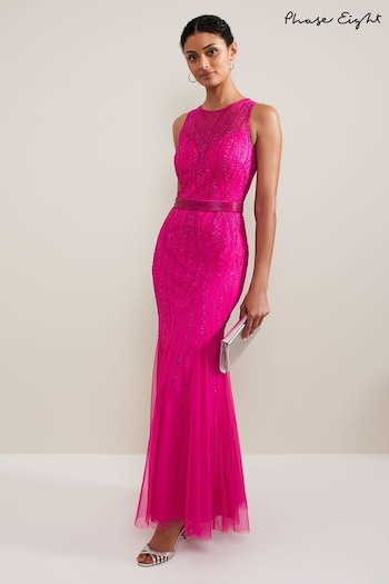 Phase Eight Pink Rowena Beaded Maxi Dress (N99766) | £329