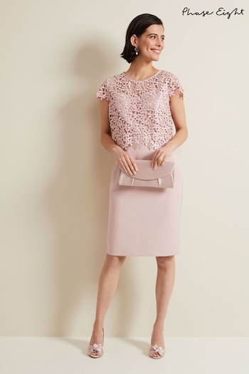 Phase Eight Pink Pleat Satin Clutch Bag (N99773) | £69