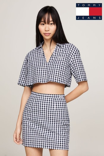 Tommy Jeans Crop Gingham White Shirt (N99856) | £55
